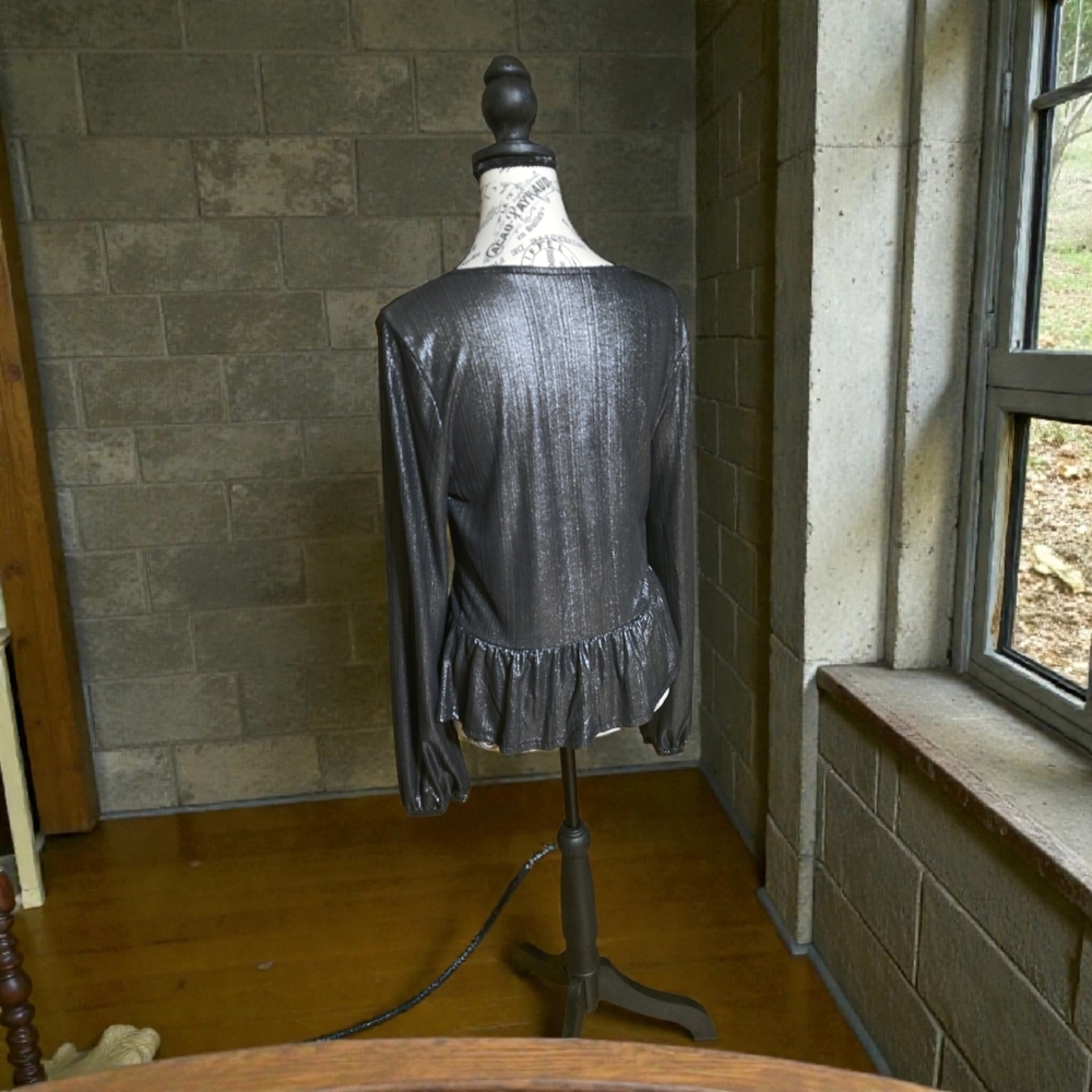 Bold Elements Shimmering Silver Blouse - image 2